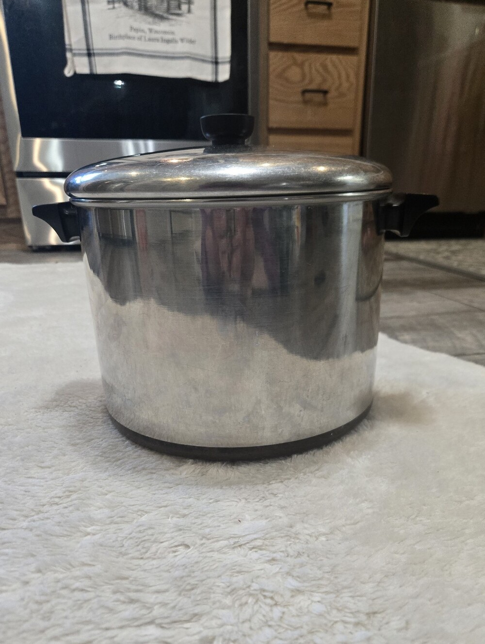 Revere Ware Vintage 1801 10 Quart Stock Pot with Lid and Copper Bottom